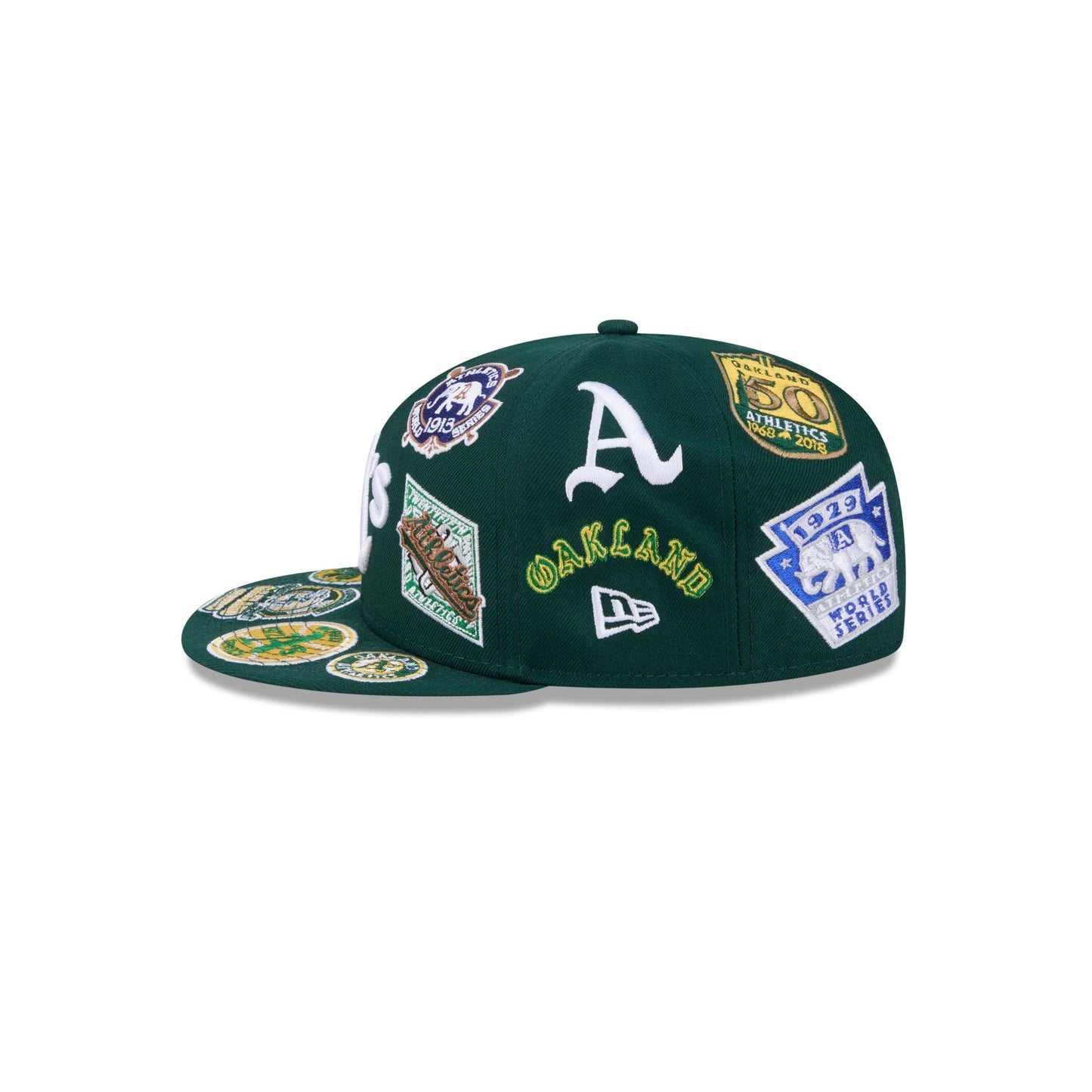 Oakland Athletics MLB All Over Patch 59FIFTY New Era Official Team Hat Sports Fan Cap