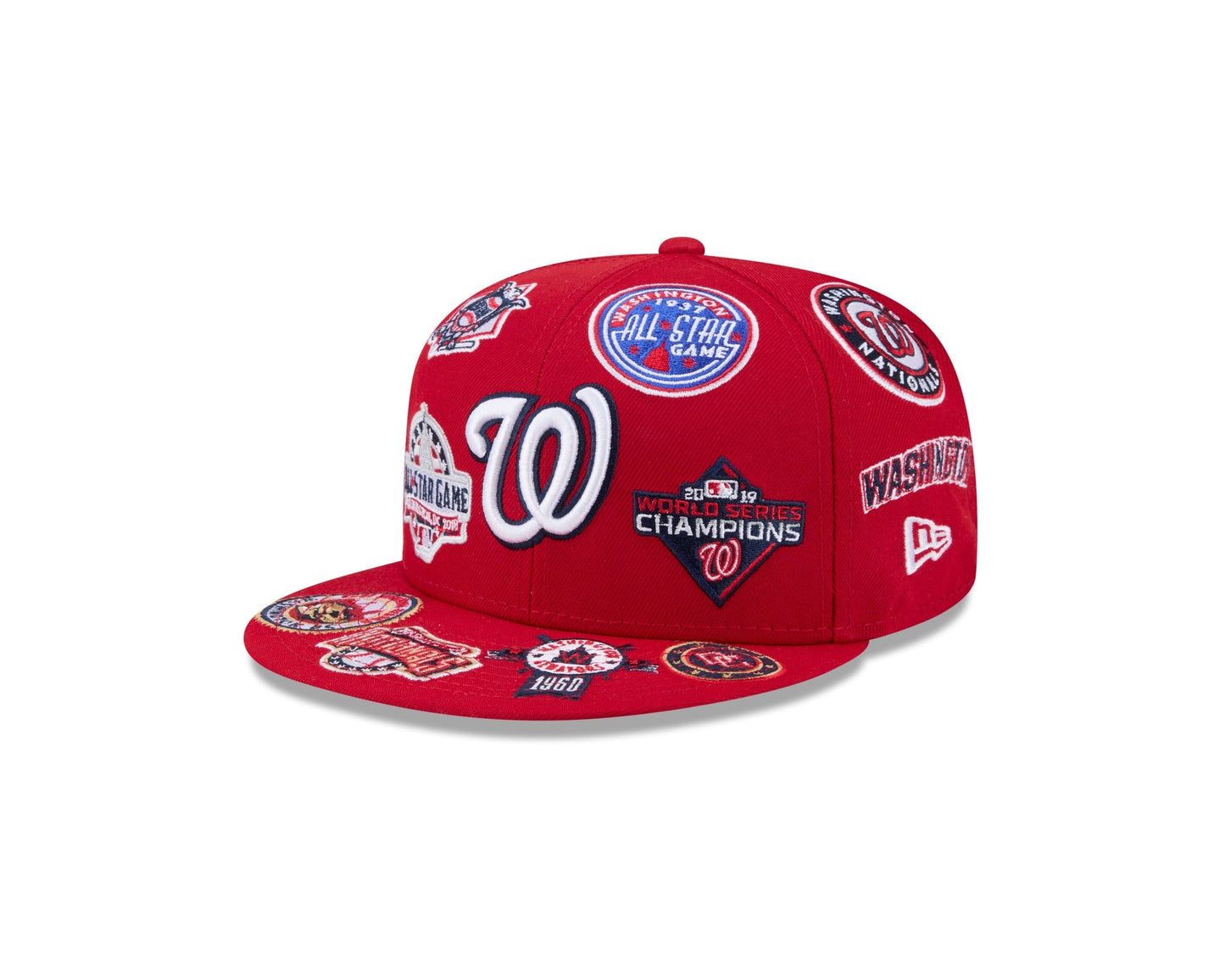 Washington Nationals MLB All Over Patch 59FIFTY Fitted New Era Official Team Hat Sports Fan Cap