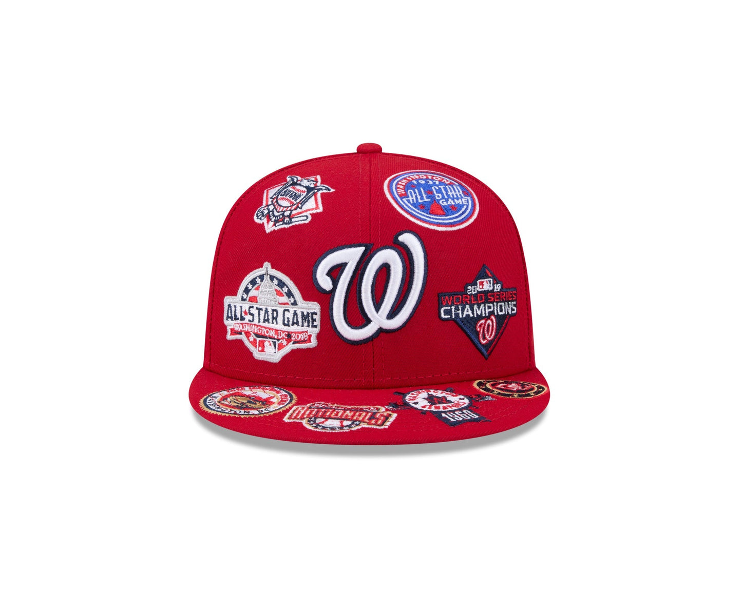 Washington Nationals MLB All Over Patch 59FIFTY Fitted New Era Official Team Hat Sports Fan Cap