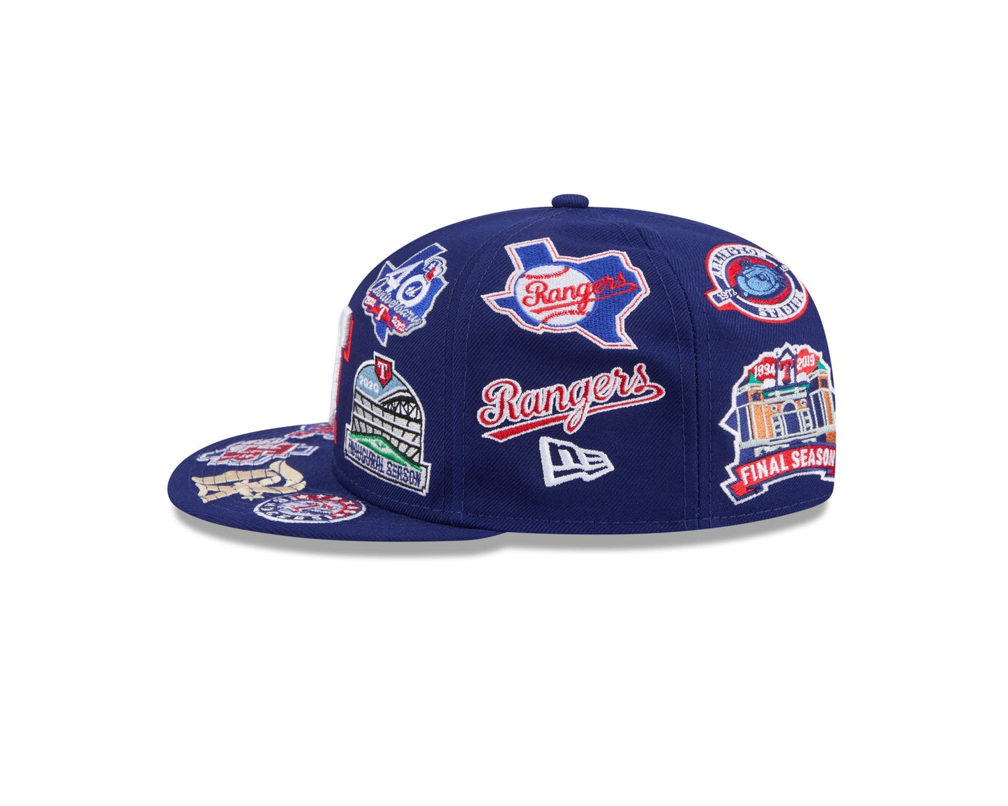 Texas Rangers MLB All Over Patch 59FIFTY Fitted New Era Official Team Hat Sports Fan Cap