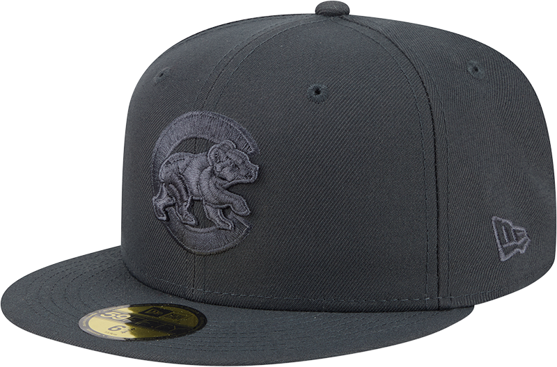 Chicago Cubs Storm Gray Walking Bear Logo 59FIFTY Fitted Cap By New Era Official Team Hat Sports Fan Cap