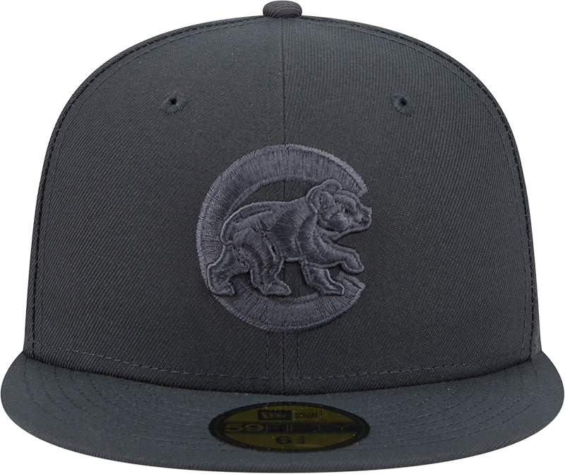 Chicago Cubs Storm Gray Walking Bear Logo 59FIFTY Fitted Cap By New Era Official Team Hat Sports Fan Cap