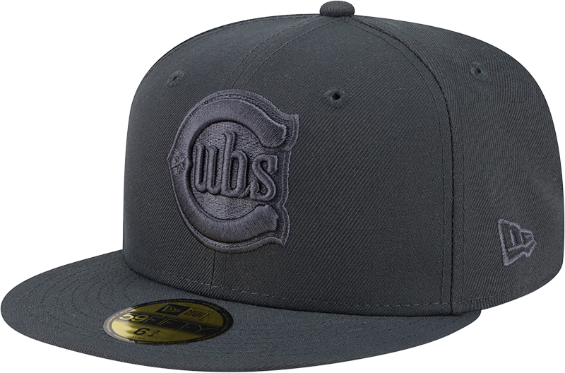 Chicago Cubs Storm Gray 2nd Alternate Logo 59FIFTY Fitted Cap By New Era Official Team Hat Sports Fan Cap