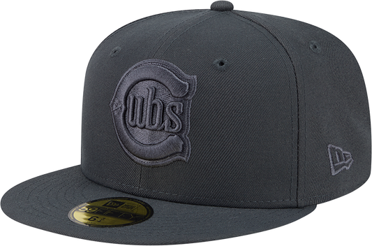 Chicago Cubs Storm Gray 2nd Alternate Logo 59FIFTY Fitted Cap By New Era Official Team Hat Sports Fan Cap
