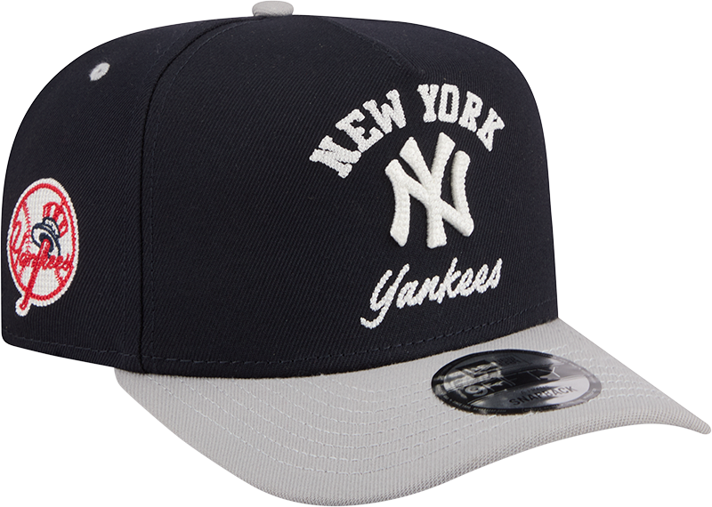 New York Yankees New Era Arched Navy A-Frame 9FIFTY Snapback Hat Official Team Hat Sports Fan Cap