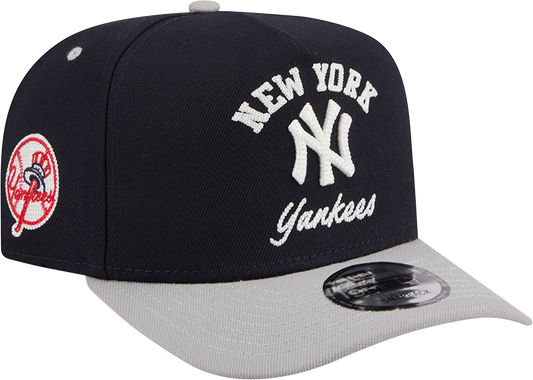 New York Yankees New Era Arched Navy A-Frame 9FIFTY Snapback Hat Official Team Hat Sports Fan Cap