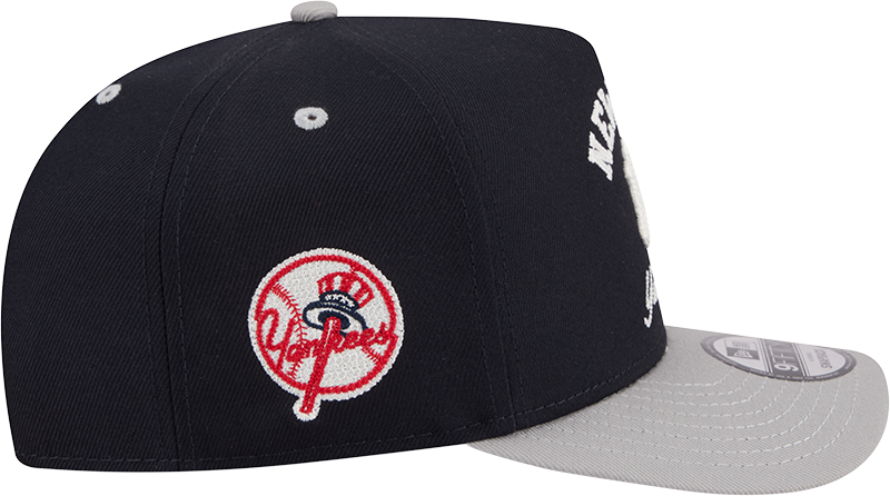New York Yankees New Era Arched Navy A-Frame 9FIFTY Snapback Hat Official Team Hat Sports Fan Cap