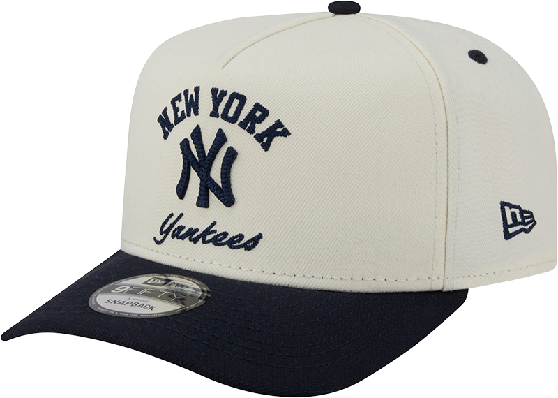 New York Yankees New Era Arched Ivory A-Frame 9FIFTY Snapback Hat Official Team Hat Sports Fan Cap
