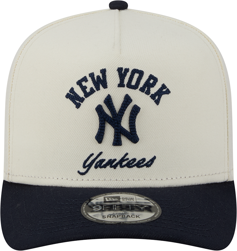 New York Yankees New Era Arched Ivory A-Frame 9FIFTY Snapback Hat Official Team Hat Sports Fan Cap