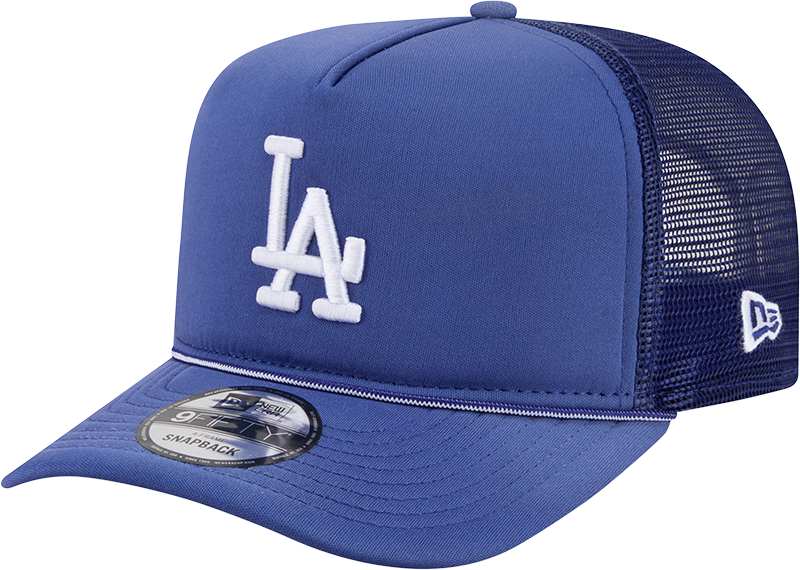 Los Angeles Dodgers New Era Blue Worn A-Frame 9FIFTY Trucker Snapback Hat Official Team Hat Sports Fan Cap