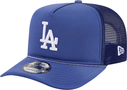 Los Angeles Dodgers New Era Blue Worn A-Frame 9FIFTY Trucker Snapback Hat Official Team Hat Sports Fan Cap
