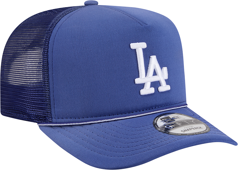 Los Angeles Dodgers New Era Blue Worn A-Frame 9FIFTY Trucker Snapback Hat Official Team Hat Sports Fan Cap