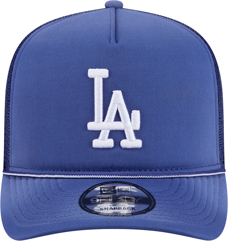 Los Angeles Dodgers New Era Blue Worn A-Frame 9FIFTY Trucker Snapback Hat Official Team Hat Sports Fan Cap