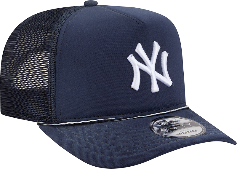 New York Yankees New Era Navy Worn A-Frame 9FIFTY Trucker Snapback Hat Official Team Hat Sports Fan Cap