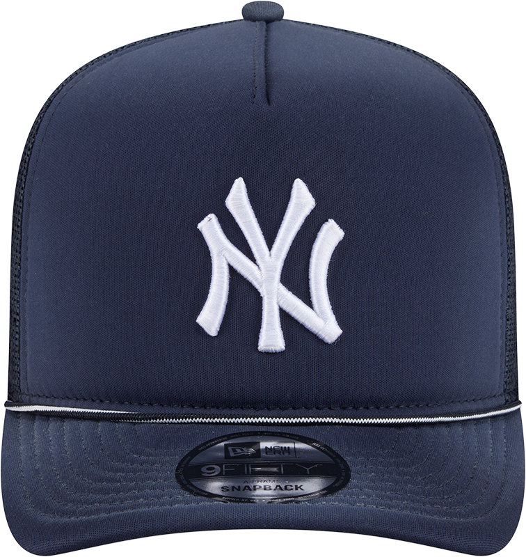 New York Yankees New Era Navy Worn A-Frame 9FIFTY Trucker Snapback Hat Official Team Hat Sports Fan Cap