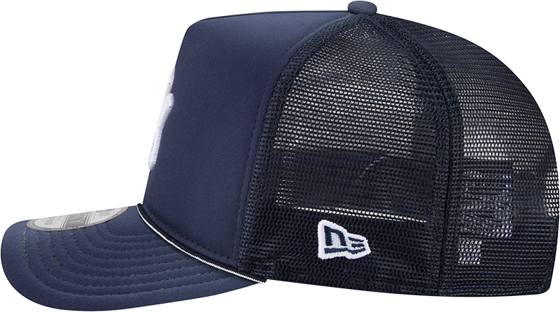 New York Yankees New Era Navy Worn A-Frame 9FIFTY Trucker Snapback Hat Official Team Hat Sports Fan Cap