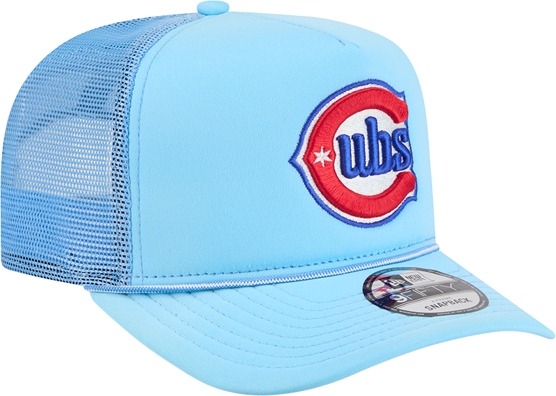 Chicago Cubs New Era Blue Worn A-Frame 9FIFTY Trucker Snapback Hat Official Team Hat Sports Fan Cap