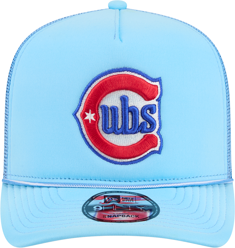 Chicago Cubs New Era Blue Worn A-Frame 9FIFTY Trucker Snapback Hat Official Team Hat Sports Fan Cap