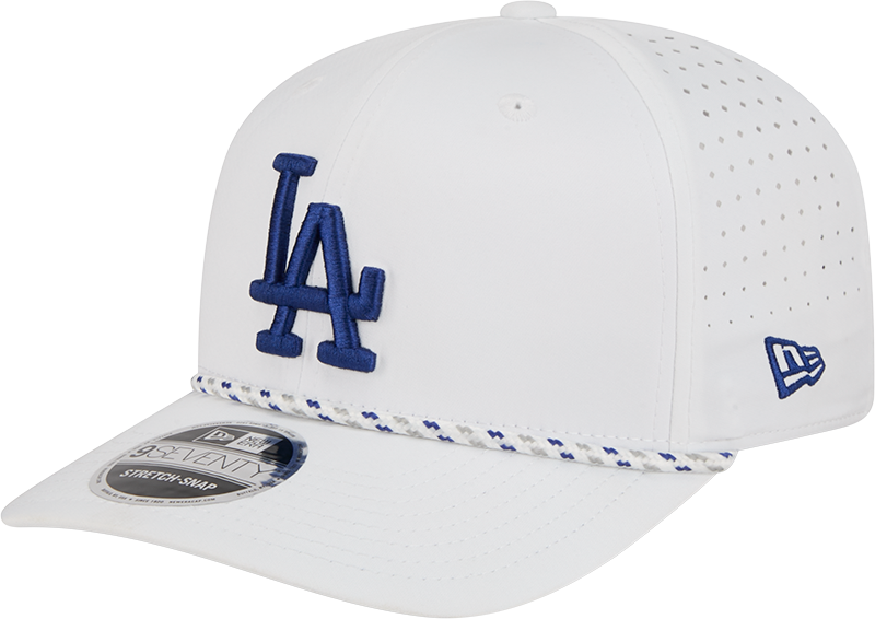 Los Angeles Dodgers New Era White Sport Rope 9SEVENTY Stretch Snap Adjustable Hat Official Team Hat Sports Fan Cap