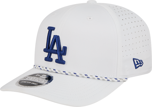 Los Angeles Dodgers New Era White Sport Rope 9SEVENTY Stretch Snap Adjustable Hat Official Team Hat Sports Fan Cap
