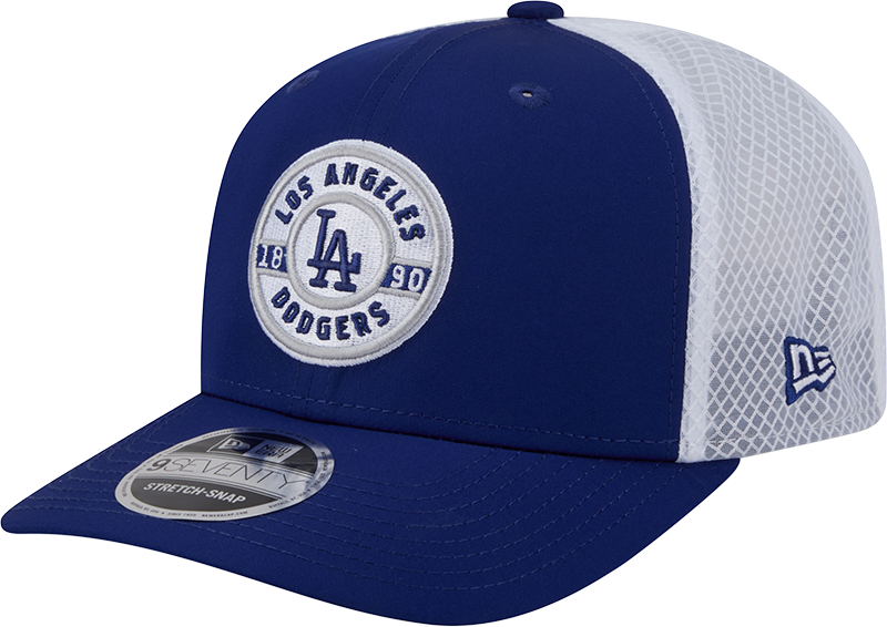 Men's Los Angeles Dodgers New Era Circle Patch 9SEVENTY Trucker Adjustable Hat Official Team Hat Sports Fan Cap