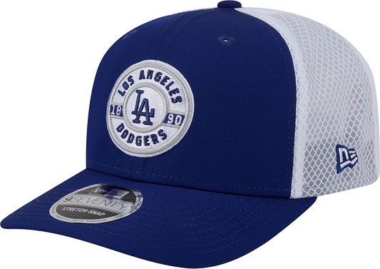 Men's Los Angeles Dodgers New Era Circle Patch 9SEVENTY Trucker Adjustable Hat Official Team Hat Sports Fan Cap
