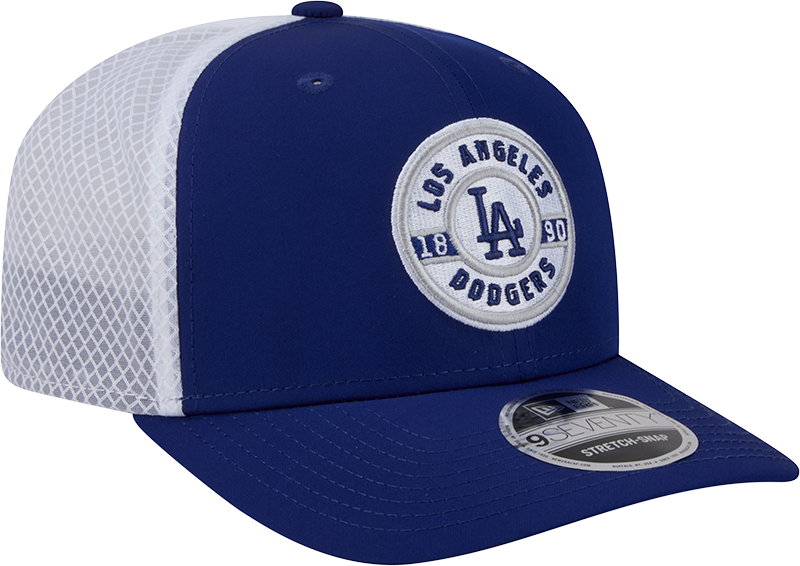 Men's Los Angeles Dodgers New Era Circle Patch 9SEVENTY Trucker Adjustable Hat Official Team Hat Sports Fan Cap