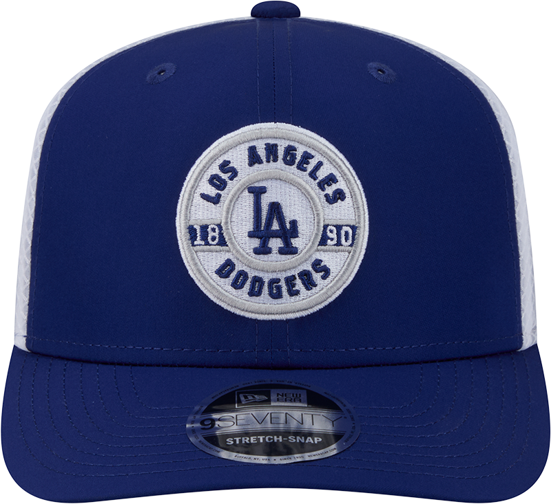 Men's Los Angeles Dodgers New Era Circle Patch 9SEVENTY Trucker Adjustable Hat Official Team Hat Sports Fan Cap