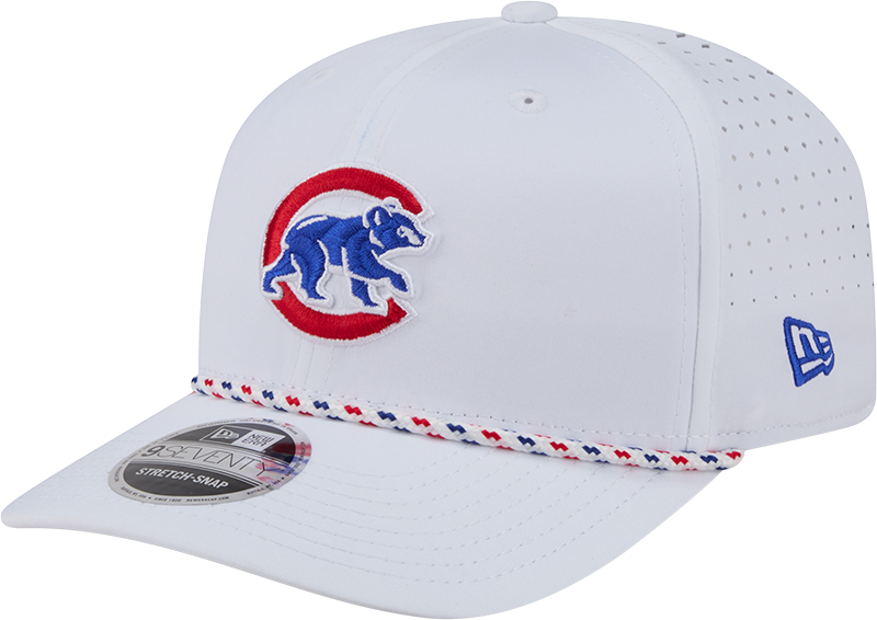 Chicago Cubs New Era White Sport Rope 9SEVENTY Stretch Snap Adjustable Hat-Walking Bear Official Team Hat Sports Fan Cap