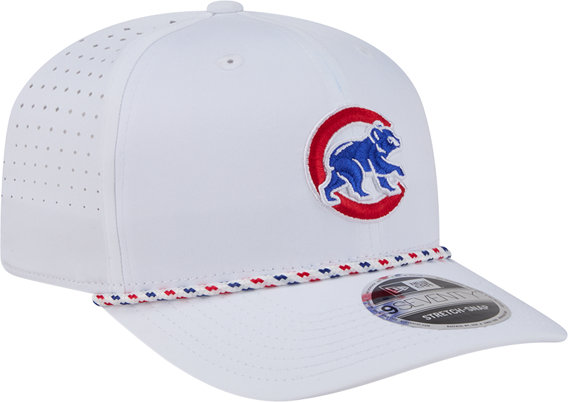 Chicago Cubs New Era White Sport Rope 9SEVENTY Stretch Snap Adjustable Hat-Walking Bear Official Team Hat Sports Fan Cap