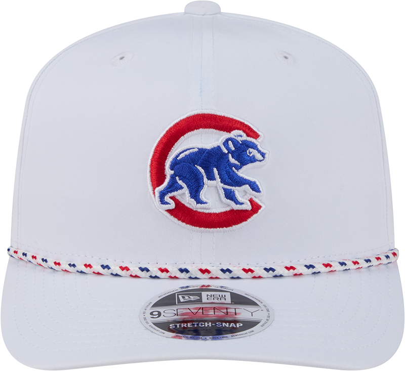 Chicago Cubs New Era White Sport Rope 9SEVENTY Stretch Snap Adjustable Hat-Walking Bear Official Team Hat Sports Fan Cap