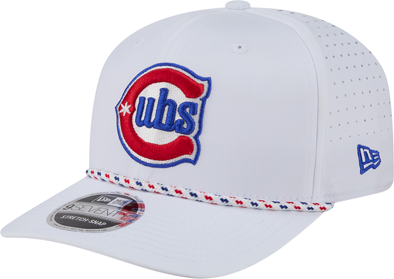 Chicago Cubs New Era 2nd Alternate White Sport Rope 9SEVENTY Stretch Snap Adjustable Hat Official Team Hat Sports Fan Cap