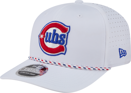Chicago Cubs New Era 2nd Alternate White Sport Rope 9SEVENTY Stretch Snap Adjustable Hat Official Team Hat Sports Fan Cap