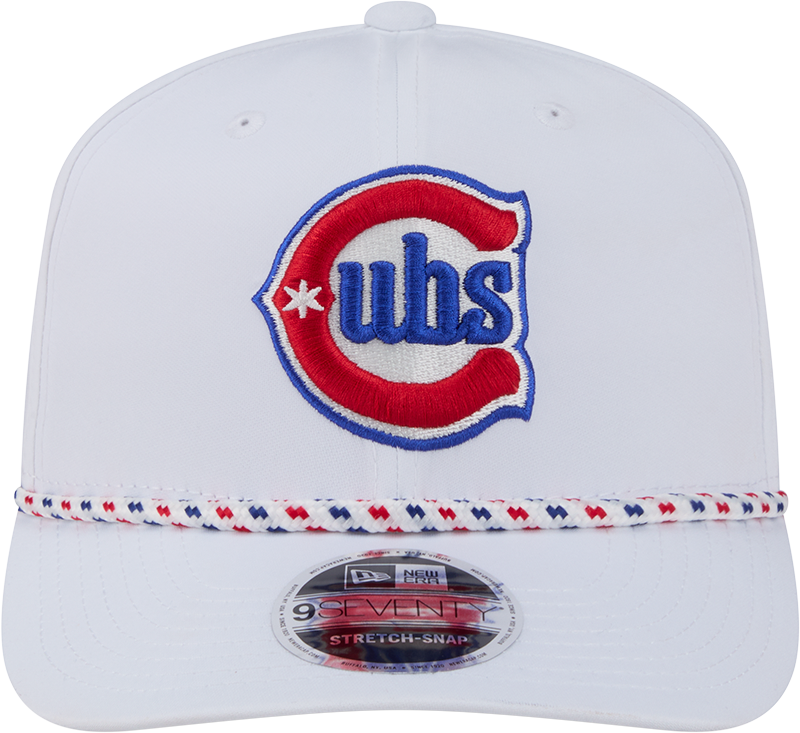 Chicago Cubs New Era 2nd Alternate White Sport Rope 9SEVENTY Stretch Snap Adjustable Hat Official Team Hat Sports Fan Cap