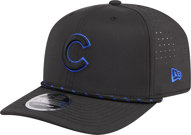 Chicago Cubs New Era Black Sport Rope 9SEVENTY Stretch Snap Adjustable Hat Official Team Hat Sports Fan Cap