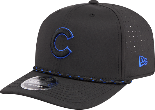 Chicago Cubs New Era Black Sport Rope 9SEVENTY Stretch Snap Adjustable Hat Official Team Hat Sports Fan Cap