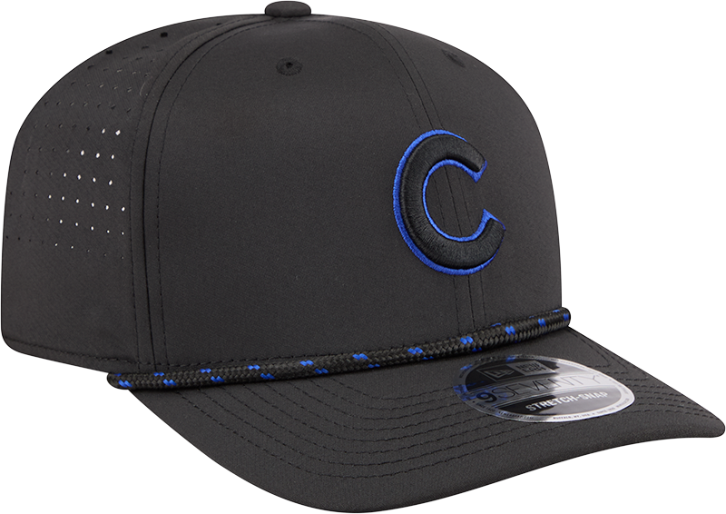 Chicago Cubs New Era Black Sport Rope 9SEVENTY Stretch Snap Adjustable Hat Official Team Hat Sports Fan Cap