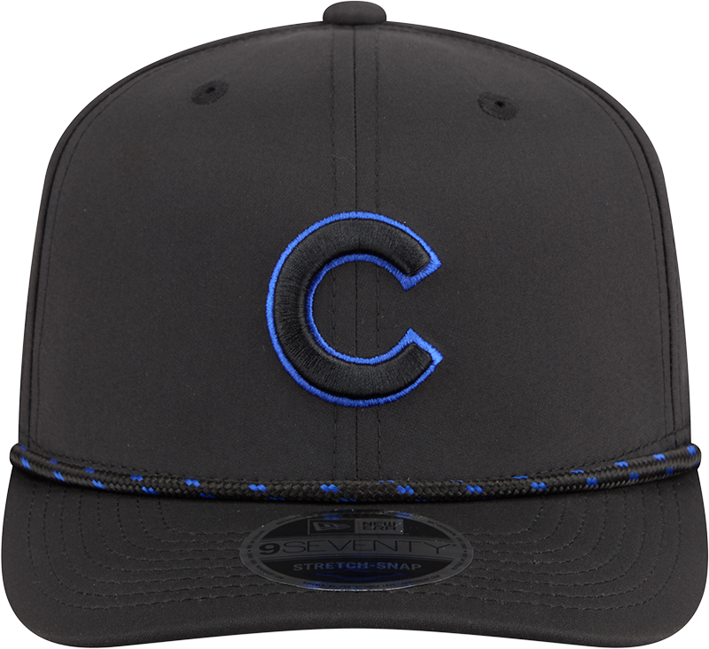 Chicago Cubs New Era Black Sport Rope 9SEVENTY Stretch Snap Adjustable Hat Official Team Hat Sports Fan Cap