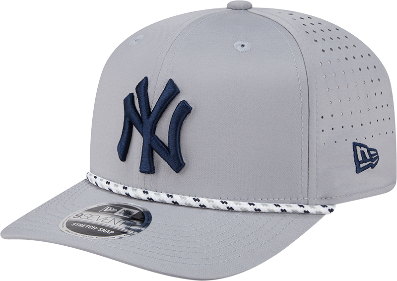 New York Yankees Grey Sport Rope 9SEVENTY Stretch Snap Adjustable Hat Official Team Hat Sports Fan Cap
