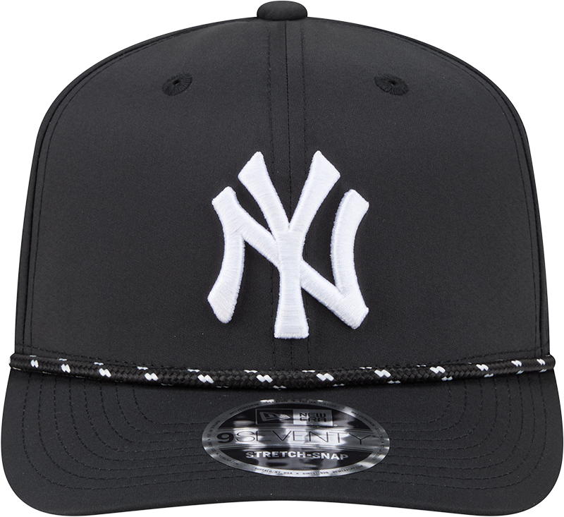 New York Yankees Black Sport Rope 9SEVENTY Stretch Snap Adjustable Hat Official Team Hat Sports Fan Cap
