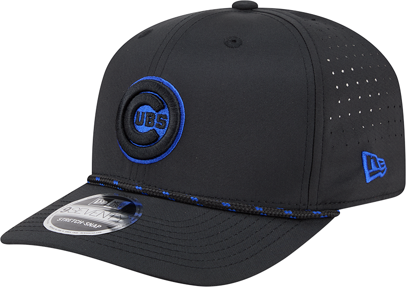 Chicago Cubs New Era Black Bullseye Sport Rope 9SEVENTY Stretch Snap Adjustable Hat Official Team Hat Sports Fan Cap