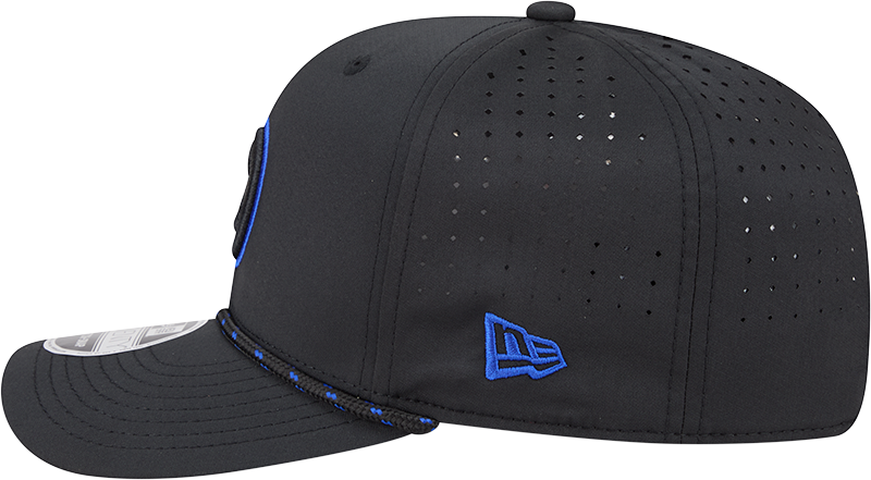 Chicago Cubs New Era Black Bullseye Sport Rope 9SEVENTY Stretch Snap Adjustable Hat Official Team Hat Sports Fan Cap