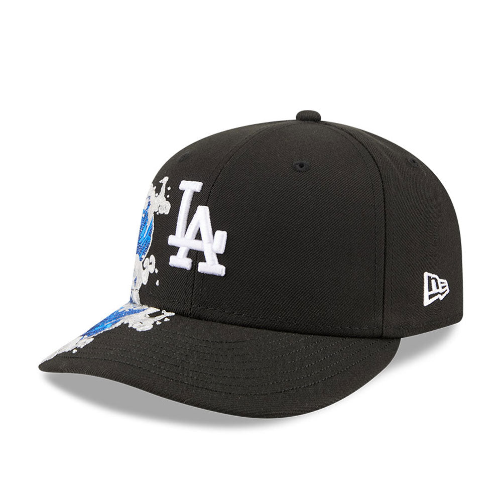 Los Angeles Dodgers MLB Waves 59FIFTY Fitted New Era Black/White Official Team Hat Sports Fan Cap