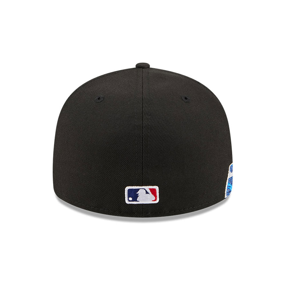 Los Angeles Dodgers MLB Waves 59FIFTY Fitted New Era Black/White Official Team Hat Sports Fan Cap