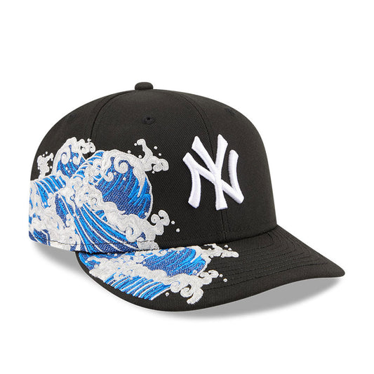 New York Yankees MLB Waves 59FIFTY Fitted New Era Black/White Official Team Hat Sports Fan Cap