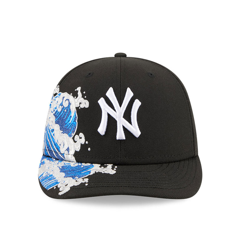 New York Yankees MLB Waves 59FIFTY Fitted New Era Black/White Official Team Hat Sports Fan Cap