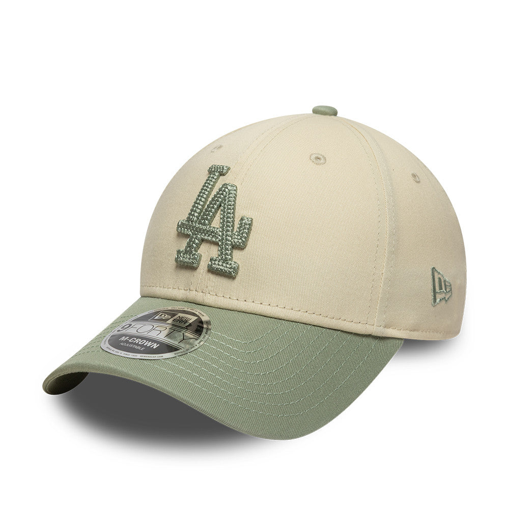 Los Angeles Dodgers MLB 9FORTY M-Crown New Era Cream/Green Official Team Hat Sports Fan Cap