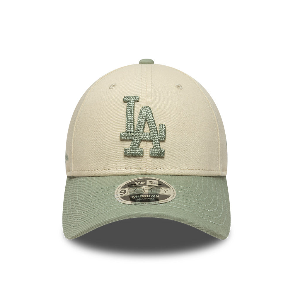 Los Angeles Dodgers MLB 9FORTY M-Crown New Era Cream/Green Official Team Hat Sports Fan Cap