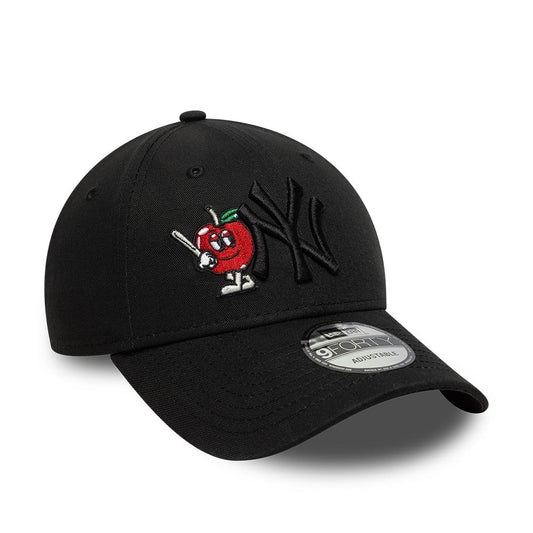 New York Yankees MLB Apple Icon 9Forty Strapback Black Official Team Hat Sports Fan Cap
