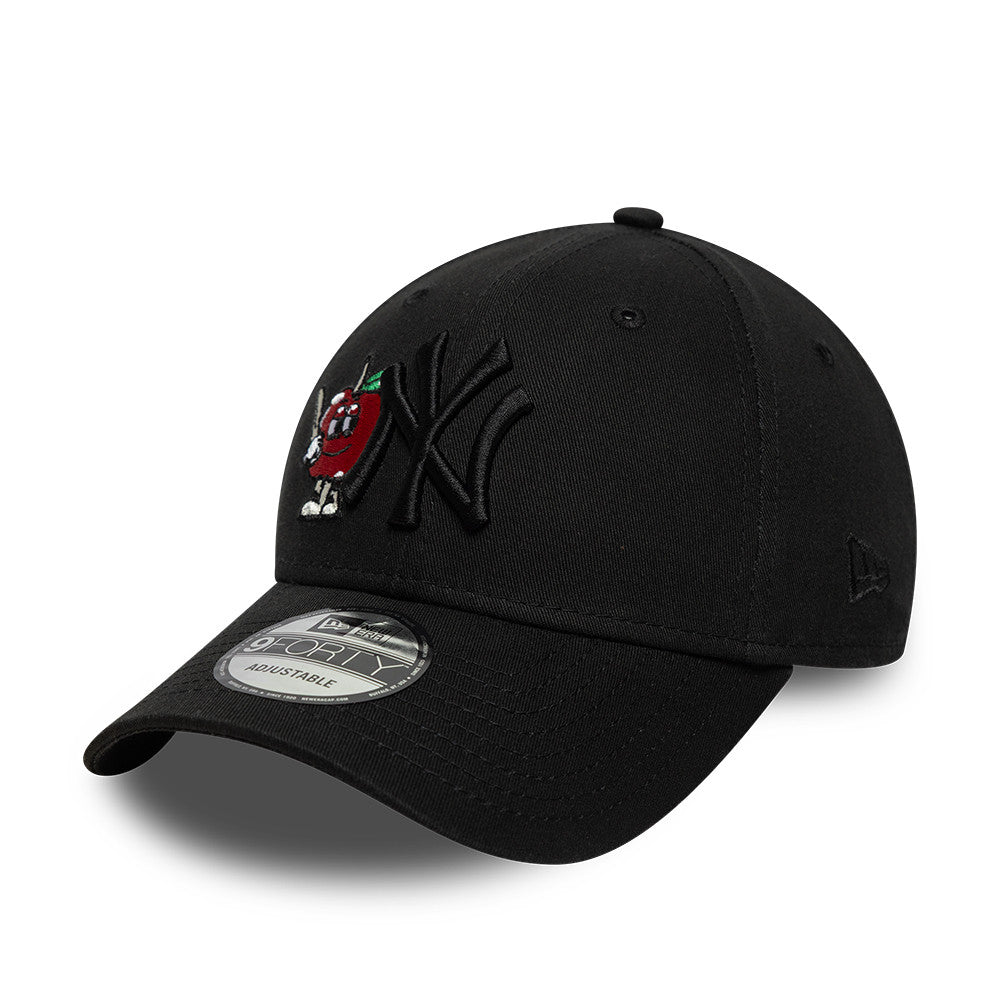 New York Yankees MLB Apple Icon 9Forty Strapback Black Official Team Hat Sports Fan Cap